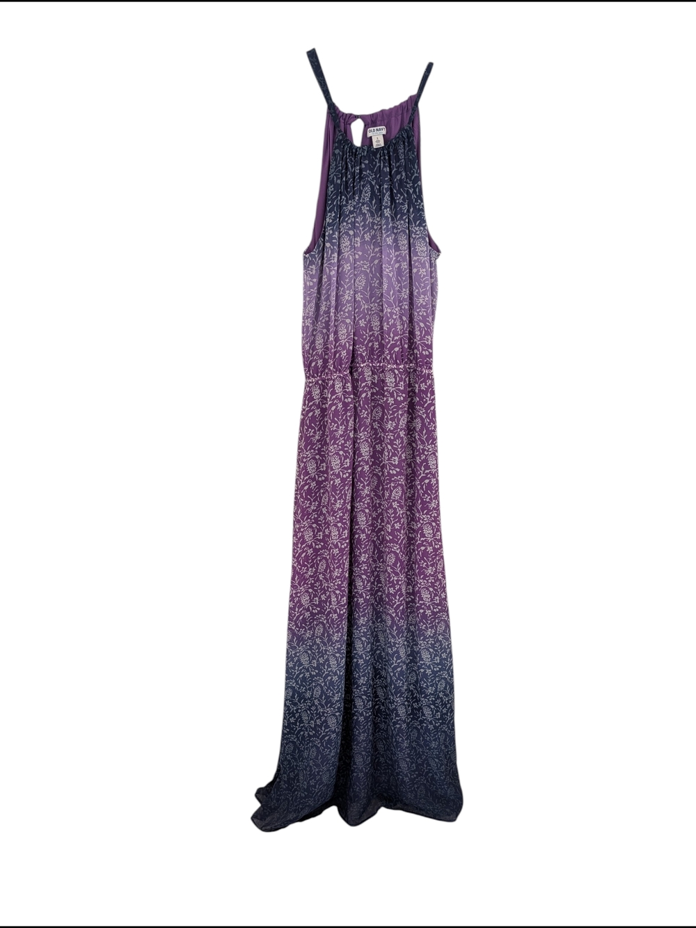 Sleeveless Ombre Maxi Dress in Purple to Navy